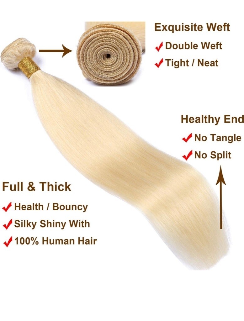 26 Inch Brazilian Hair Bundle Blonde