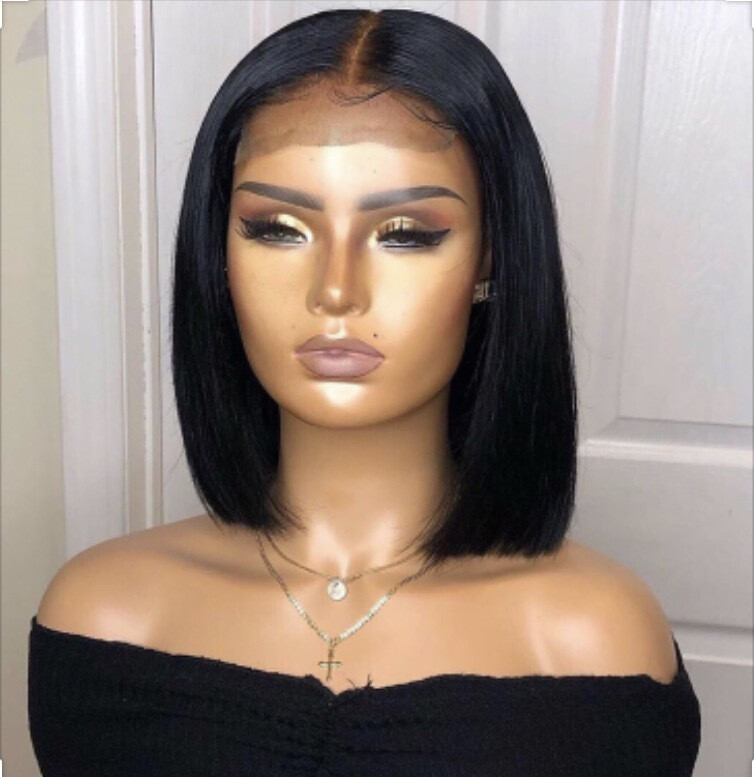 4x 4 Barbie Brazilian Frontal Bob With Middle Part - 12 Inch (Straight)