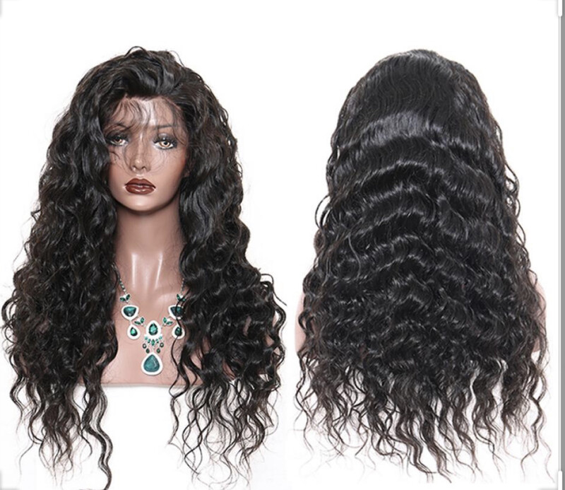 4 x 4 Frontal Pre plucked Brazilian Hair Wig 18 inch- (Deep Wave)
