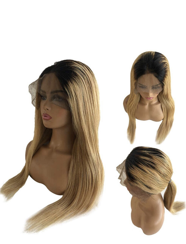 13 x 4 Barbie Lace Frontal Pre plucked Brazilian Hair Wig OMBRE 20 inch- ( Straight ) 