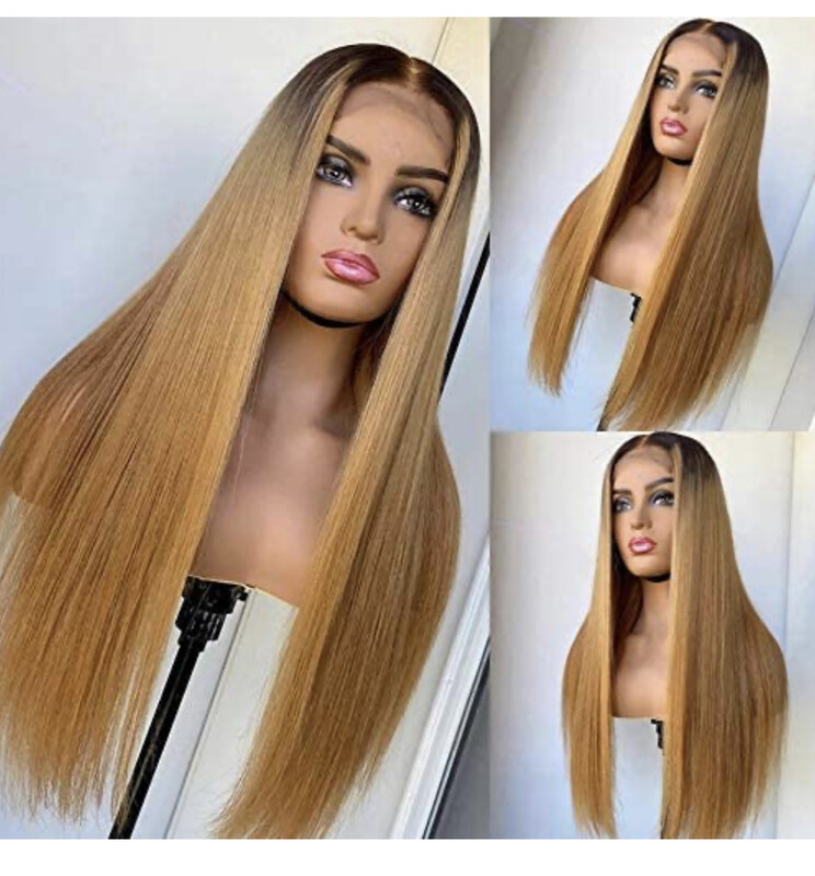 13 x 4 Barbie Lace Frontal Pre plucked Brazilian Hair Wig OMBRE 20 inch- ( Straight ) 