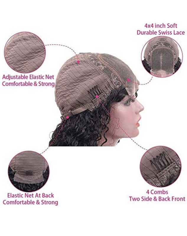 4 x 4 HD Frontal Pre plucked Brazilian Hair Wig 30 inch- (Water Wave)