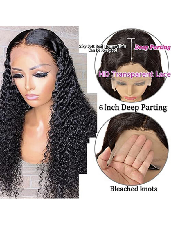13 x 6 X 1 Frontal (HD Lace) Pre plucked Brazilian Hair Wig 30 Inch- Water Wave- ( T-Part)
