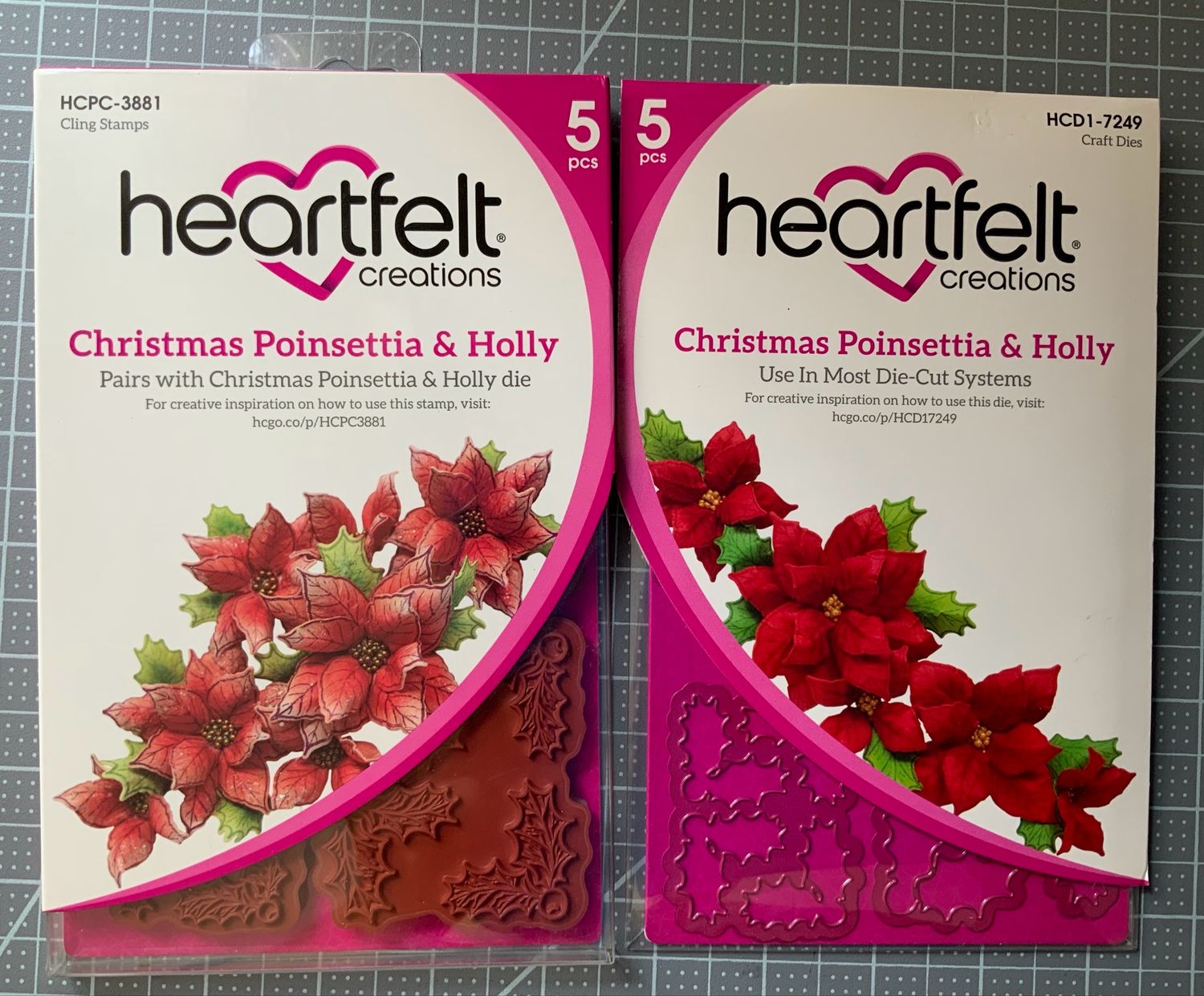 Heartfelt Creations Christmas Poinsettia &amp; Holly Bundle