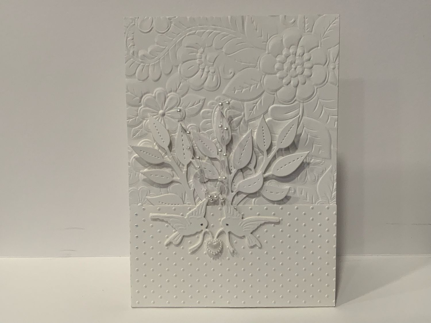 White On White Wedding Card