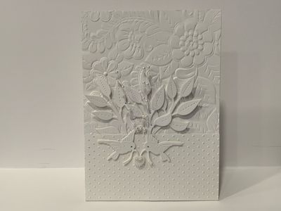 White On White Wedding Card