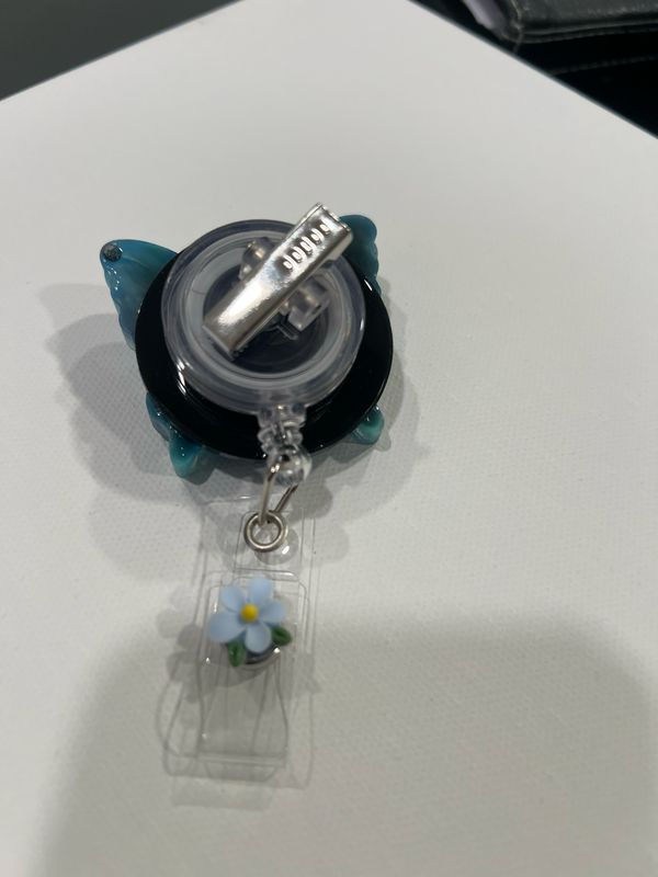 Blue/Black Butterfly Badge Reel