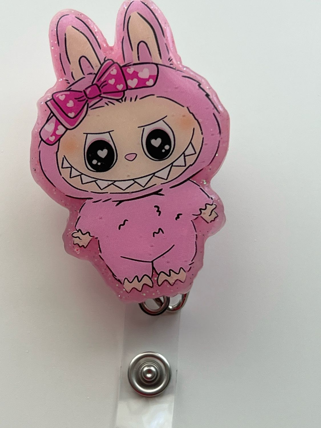 Pink Labubu Badge Reel