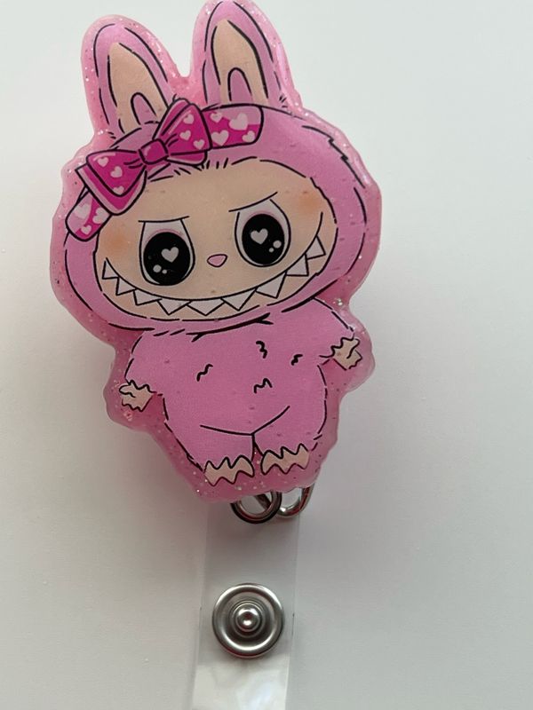 Pink Labubu Badge Reel