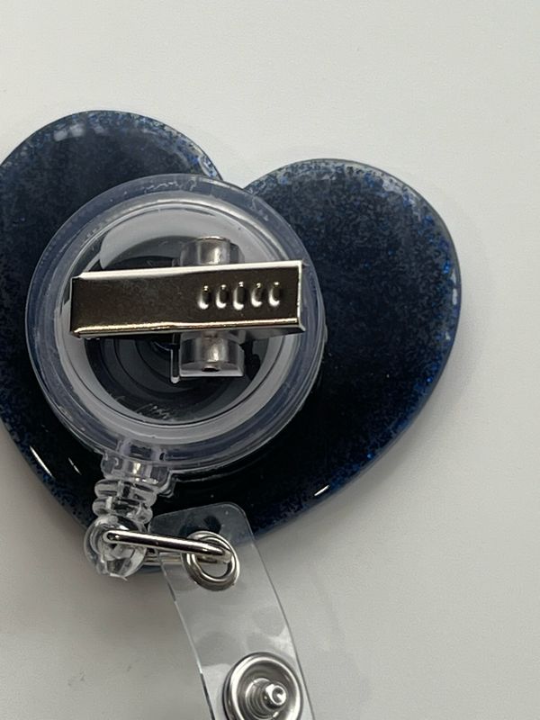 Blue Heart Hummingbird Badge Reel