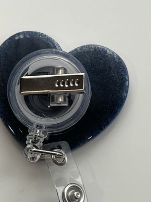 Blue Heart Hummingbird Badge Reel