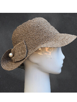 Pearl Paper Hat Dark Khaki