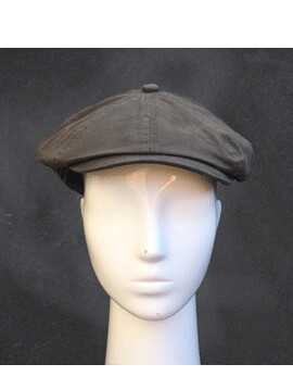 Flat Cap Cotton Washed Olive