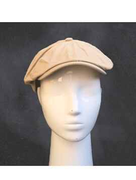 Flat Cap Cotton Washed Beige