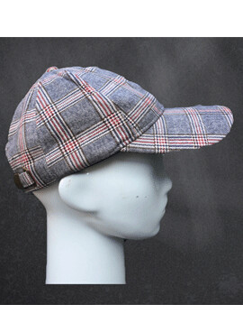 Tartan Baseball Cap Red Line