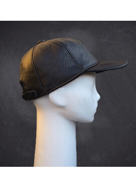Leather Baseball Cap Black