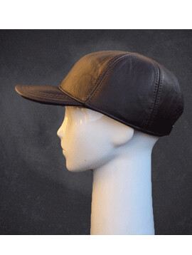 Leather Baseball Cap Brown