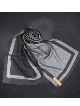 Two Tone Shawl Black