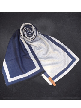 Two Tone Shawl Navy Blue