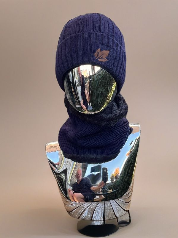 Scarf & Beanie - Navy blue