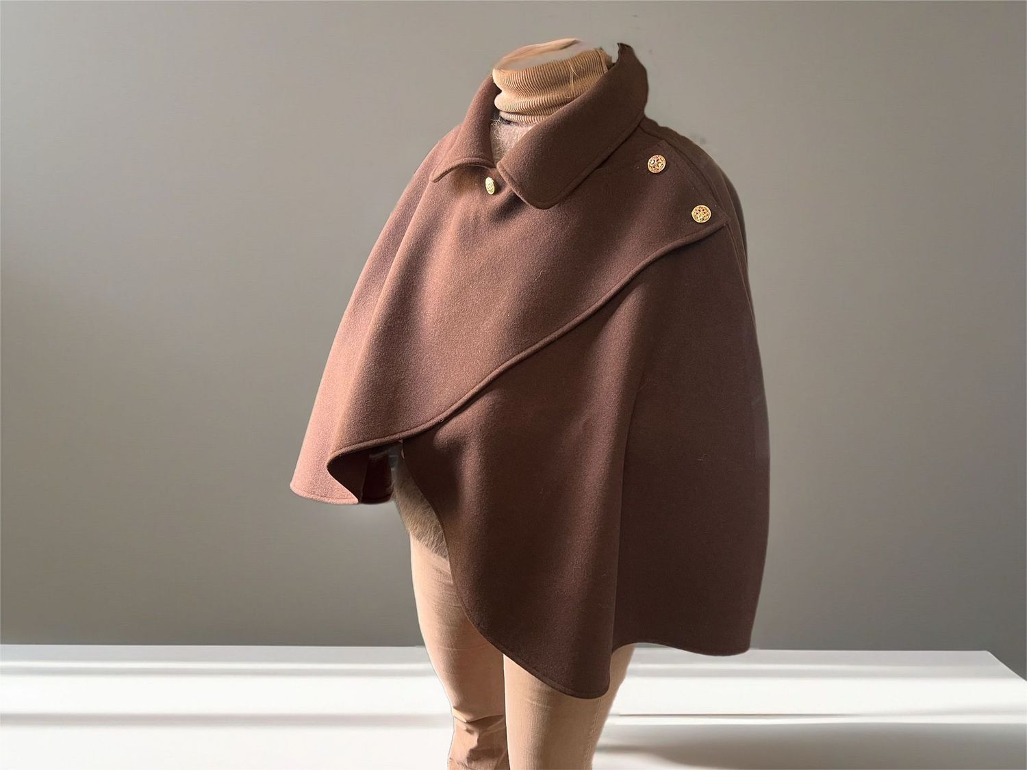 Poncho Elegance - Coffee brown