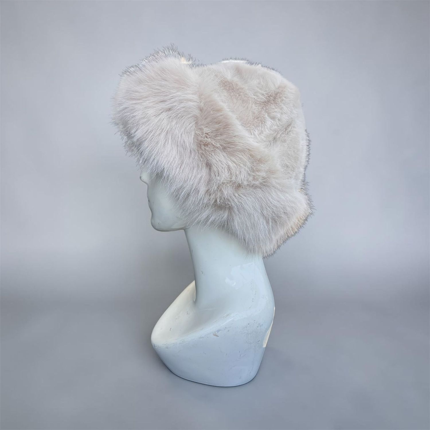 Bucket hat faux fur trim - Beige