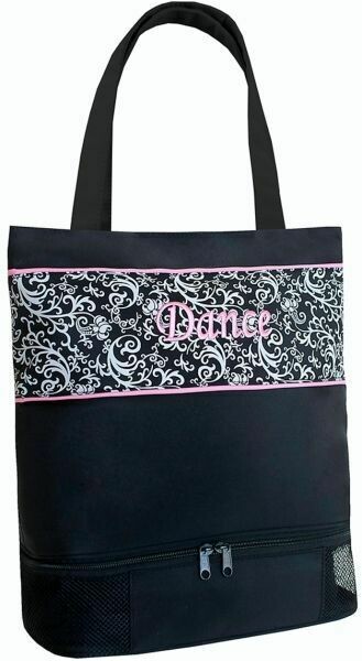 DSK-02 BLK W PNK DNC TOTE