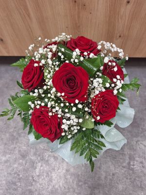 Bouquet roses rouges en bulle