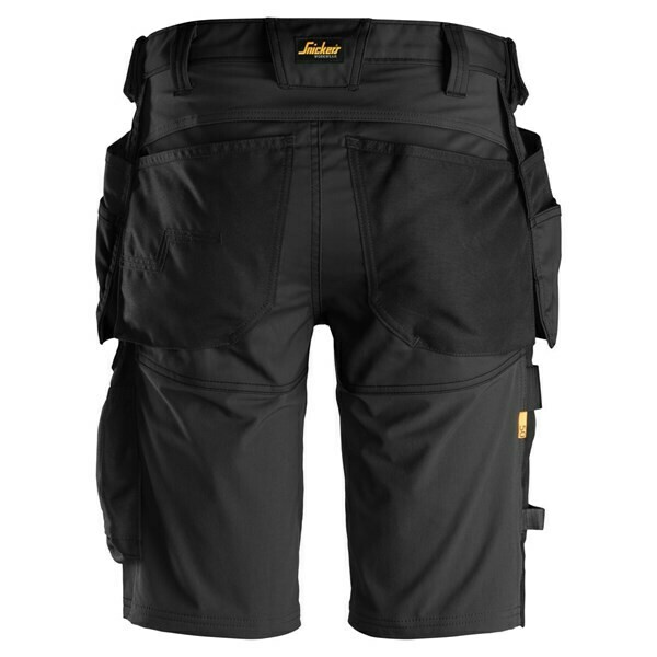 6141 Snickers AllroundWork, Stretch Korte Broek met Holsterzakken ZWART