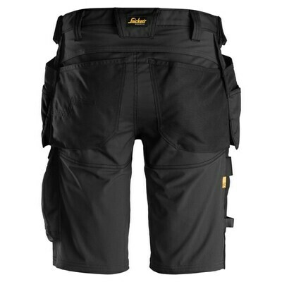 6141 Snickers AllroundWork, Stretch Korte Broek met Holsterzakken ZWART