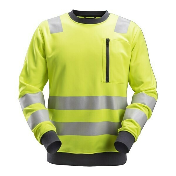 Snickers AllroundWork, High-Vis Sweatshirt Klasse 2/3 - high vis yellow