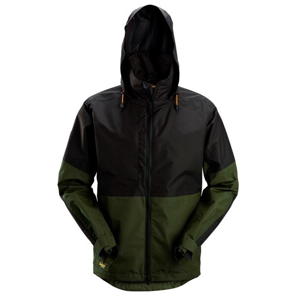 1304 Snickers AllroundWork, Waterdicht Shell Jack KHAKI/ZWART