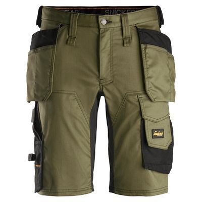 6141 Snickers AllroundWork, Stretch Korte Broek met Holsterzakken KHAKI
