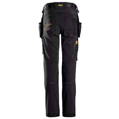 Snickers AllroundWork, Junior 4-way Stretch kids Broek pakket (incl kniestukken + muts)- ZWART