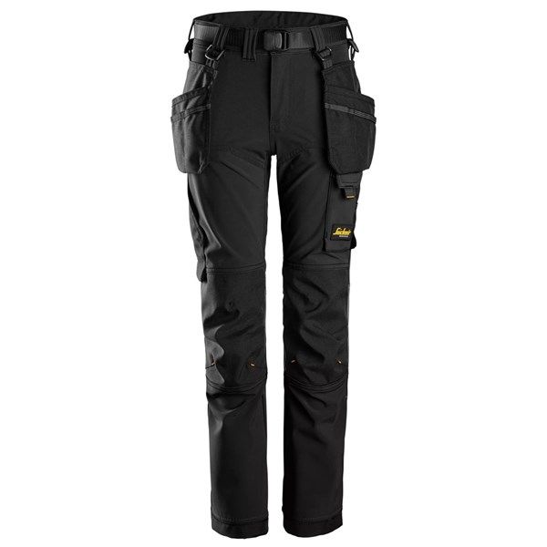 Snickers AllroundWork, Junior 4-way Stretch kids Broek pakket (incl kniestukken + muts)- ZWART
