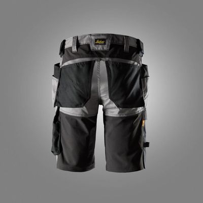 Snickers AllroundWork, Stretch Korte Broek met Holsterzakken GRIJS