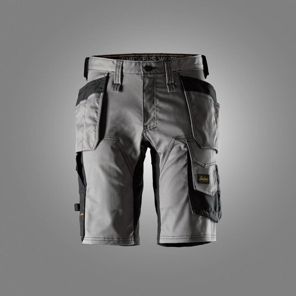 Snickers AllroundWork, Stretch Korte Broek met Holsterzakken GRIJS