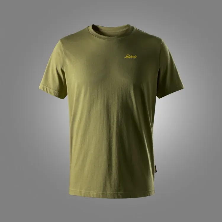 2588 Snickers T-shirt met klein logo KAKIGROEN