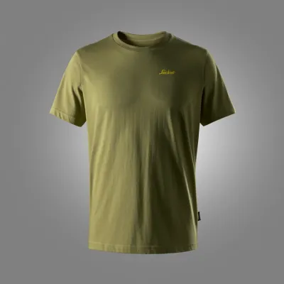 2588 Snickers T-shirt met klein logo KAKIGROEN