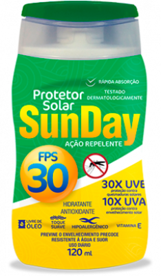 Protetor Solar FPS 30 com Repelente 120g - SUNDAY