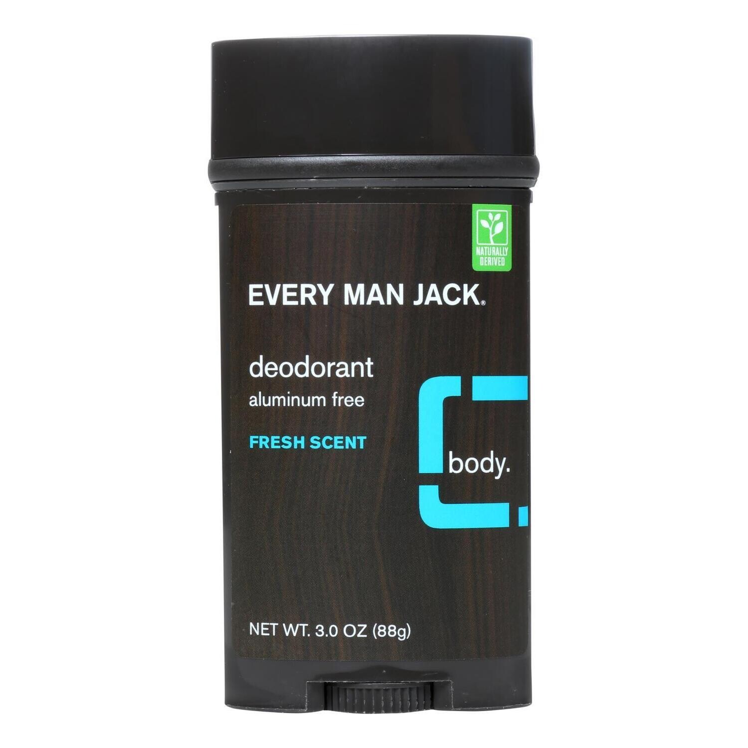 Every Man Jack Body Deodorant - Fresh Scent - 3 oz