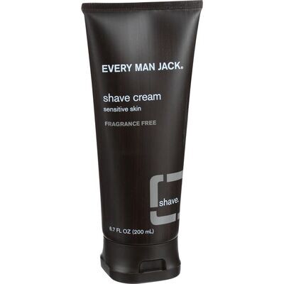 Every Man Jack Shave Cream - Sensitive Skin - Fragrance Free - 6.7 oz