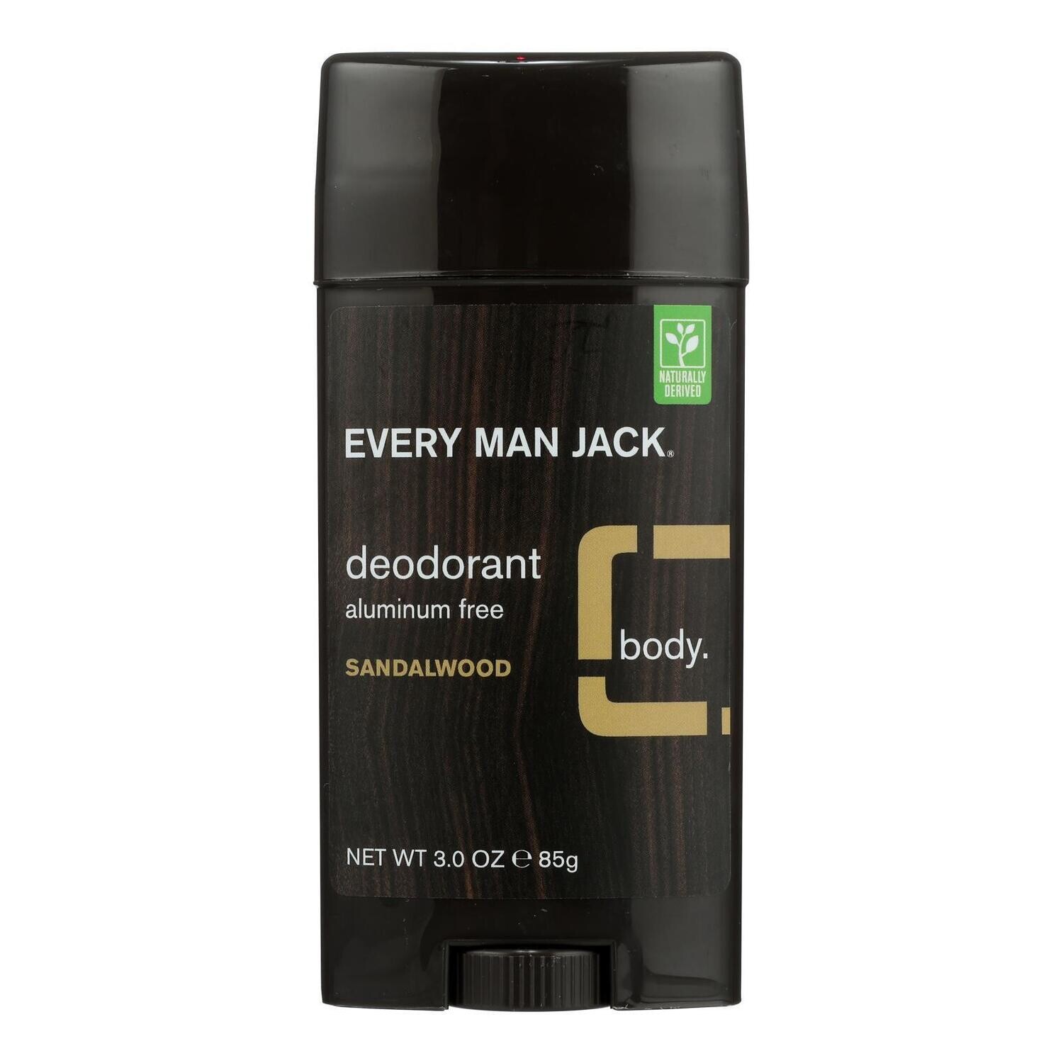 Every Man Jack Body Deodorant - Sandalwood - Aluminum Free - 3 oz