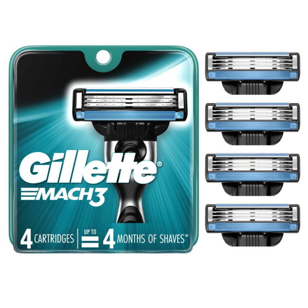 Gillette Mach3 Men&#39;s Razor Blades; 4 Blade Refills