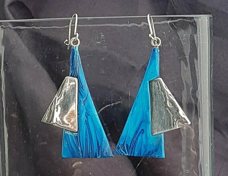 Oorbellen Blue & Silver