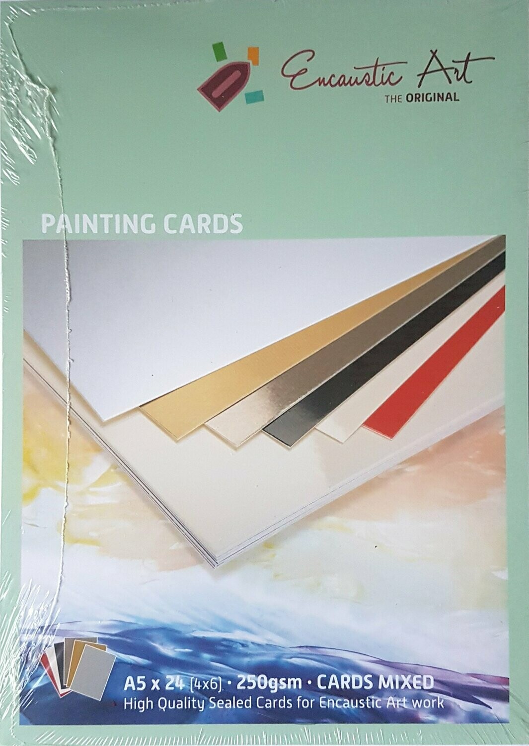 Set gekleurd encaustic papier A6 (24 vel in 6 kleuren)