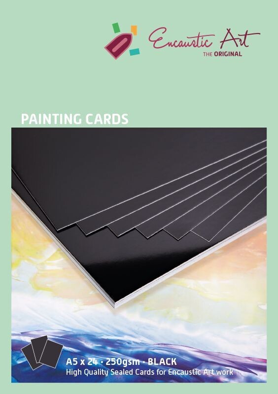 Gekleurd encaustic papier A5 - Zwart 24 stuks (ook per 10 stuks verkrijgbaar)