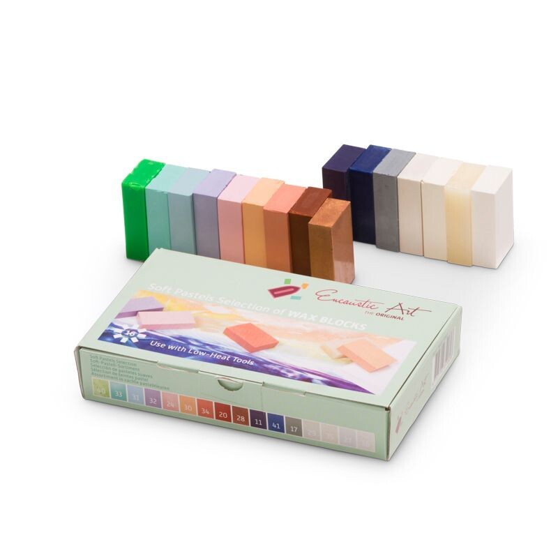 Wasblokjes Soft Pastels Selection - doos van 16 wasblokjes