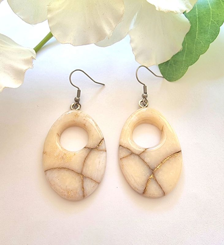 Oorbellen Faux Kwarts Ovaall