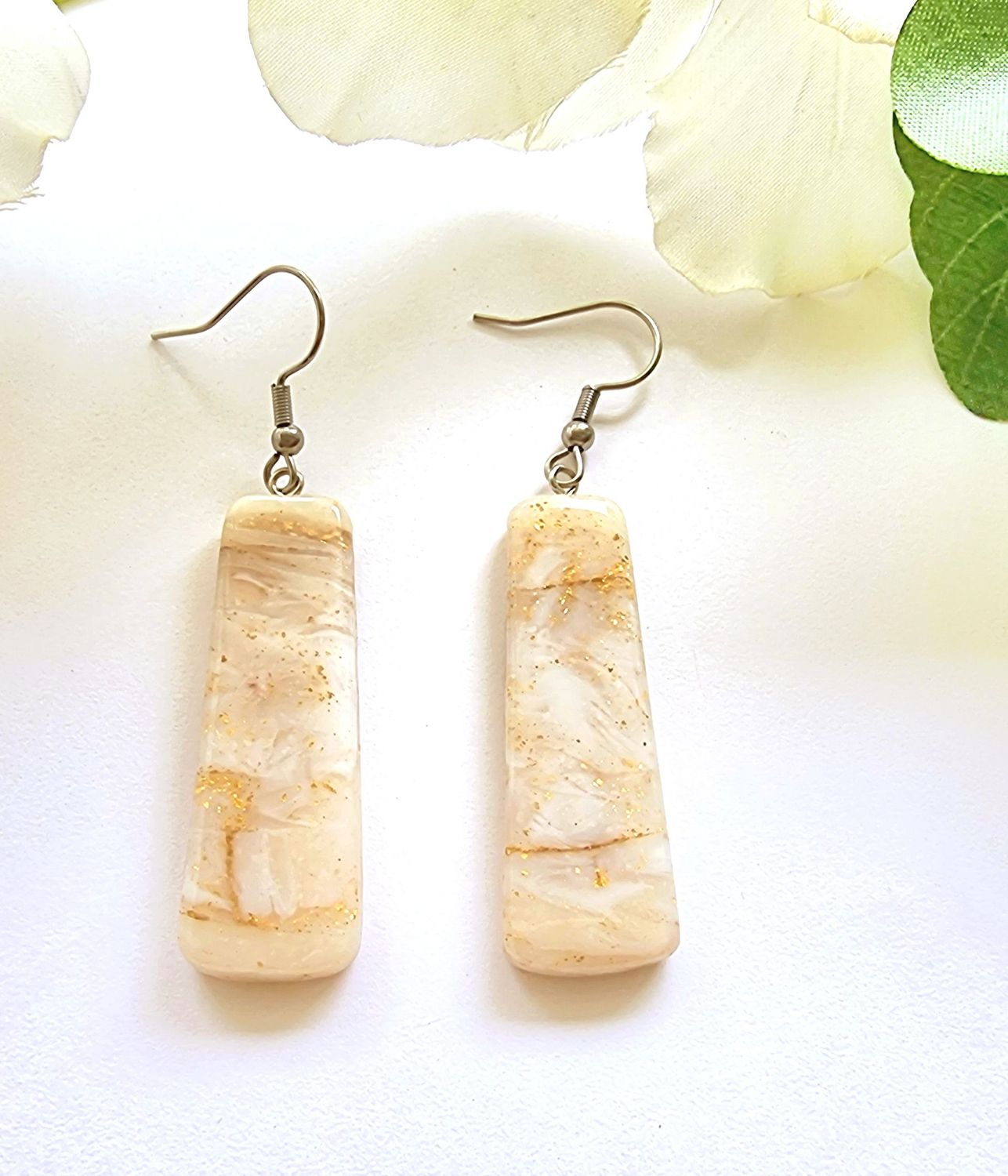 Oorbellen Faux Kwarts langwerpig